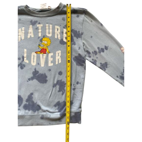The Simpson’s Sweater Womens S/M Small Medium Casual Blue Tie Dye Nature Lover - Picture 7 of 12